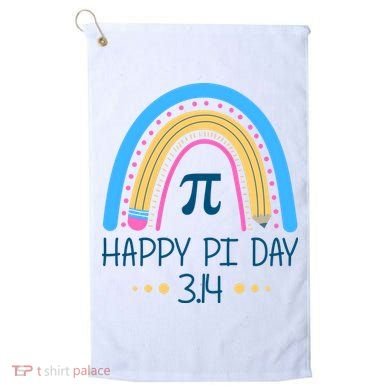 Happy Pi Day Pencil Rainbow March 14th Golf Towel