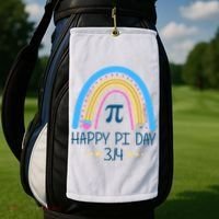 Happy Pi Day Pencil Rainbow March 14th Golf Towel thumb 2