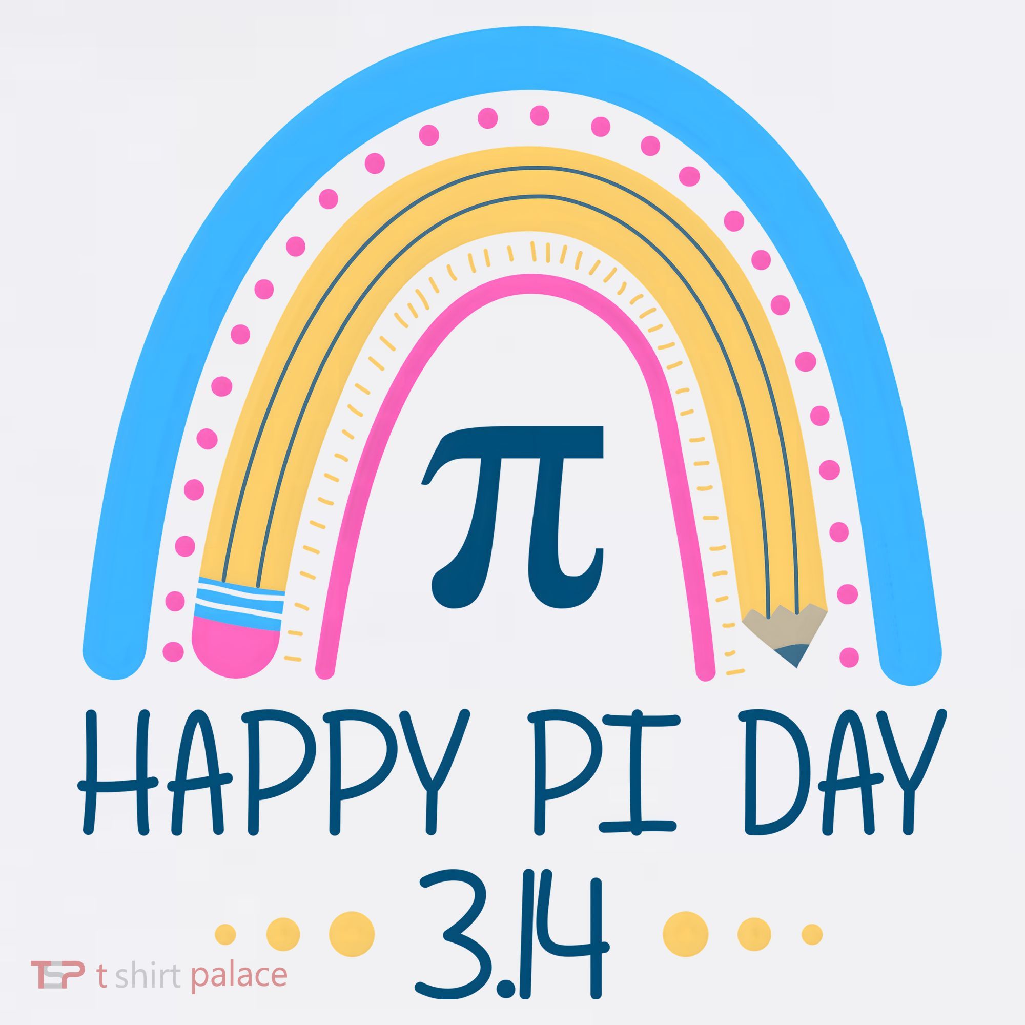 Happy Pi Day Pencil Rainbow March 14th Toddler T-Shirt