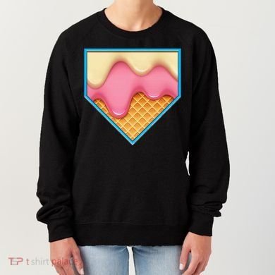Home Plate Drip Ice Cream Dripping Softball & Baseball Women's Sweatshirt