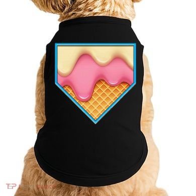 Home Plate Drip Ice Cream Dripping Softball & Baseball Doggie Tank