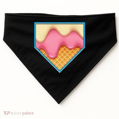 Home Plate Drip Ice Cream Dripping Softball & Baseball USA-Made Doggie Bandana