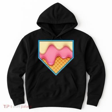 Home Plate Drip Ice Cream Dripping Softball & Baseball Hoodie