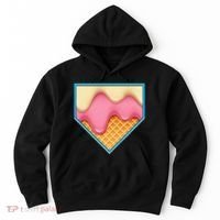 Home Plate Drip Ice Cream Dripping Softball & Baseball Hoodie thumb 0