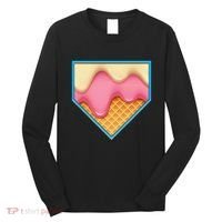 Home Plate Drip Ice Cream Dripping Softball & Baseball Long Sleeve Shirt thumb 0