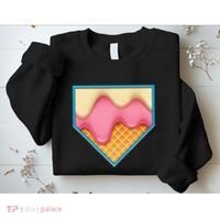Home Plate Drip Ice Cream Dripping Softball & Baseball Sweatshirt thumb 2