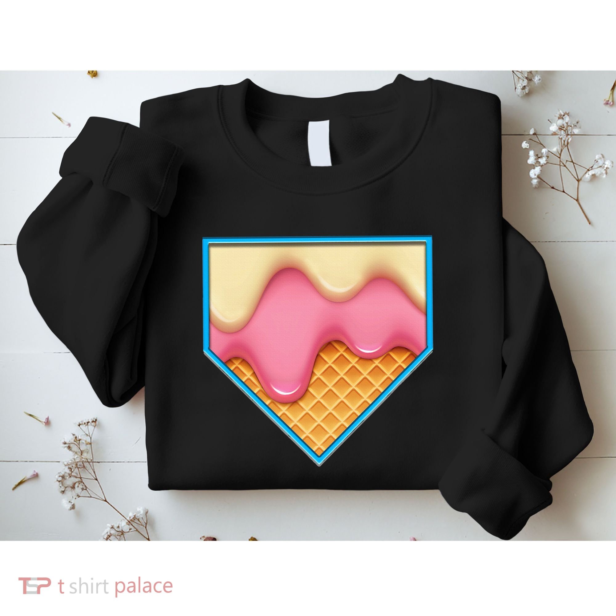 Home Plate Drip Ice Cream Dripping Softball & Baseball Sweatshirt
