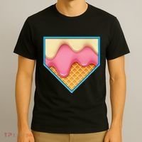 Home Plate Drip Ice Cream Dripping Softball & Baseball T-Shirt thumb 3