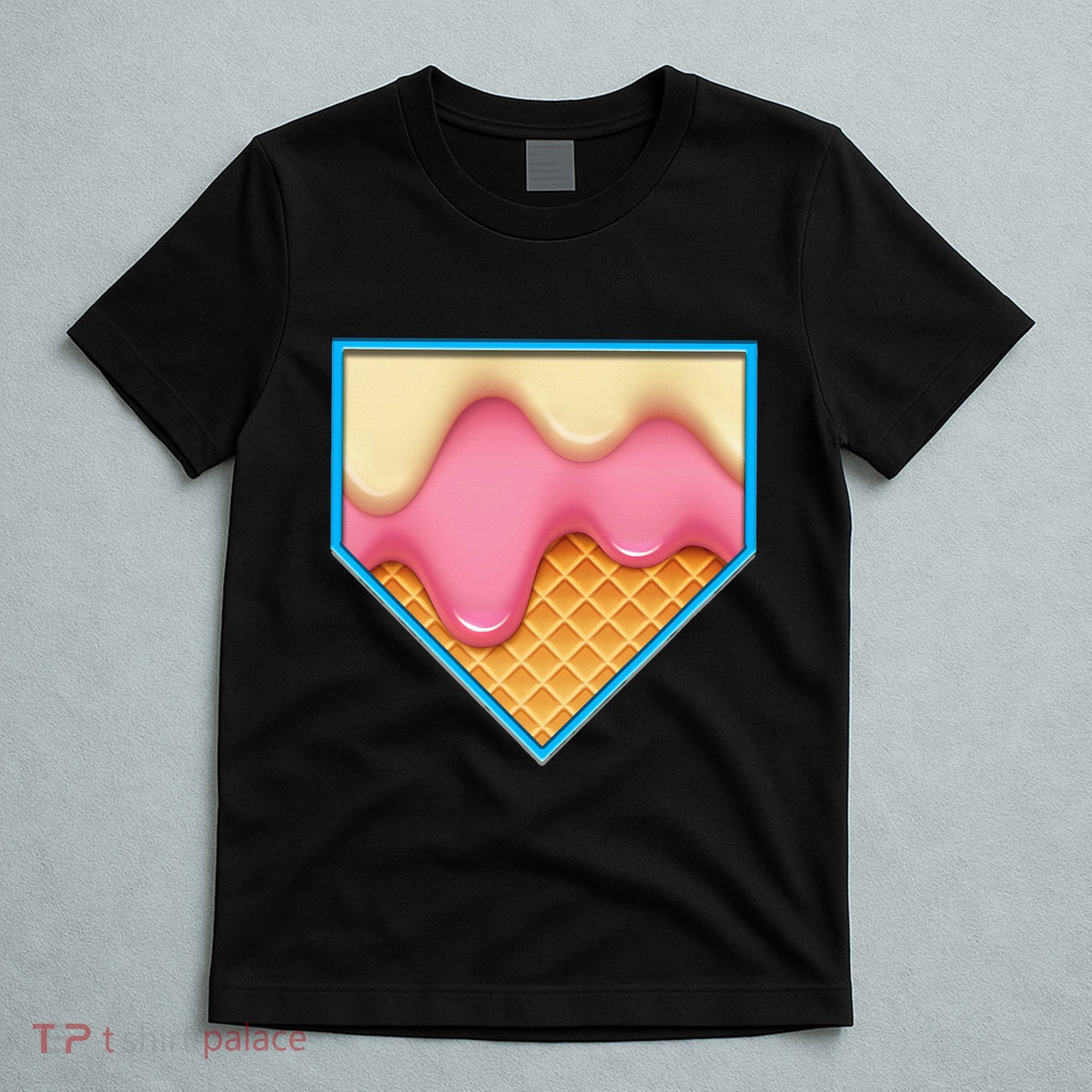 Home Plate Drip Ice Cream Dripping Softball & Baseball T-Shirt