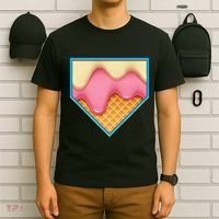 Home Plate Drip Ice Cream Dripping Softball & Baseball T-Shirt thumb 6