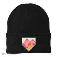 Home Plate Drip Ice Cream Dripping Softball & Baseball Beanie thumb 0