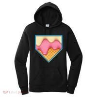 Home Plate Drip Ice Cream Dripping Softball & Baseball Women's Hoodie thumb 0