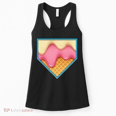 Home Plate Drip Ice Cream Dripping Softball & Baseball Women's Tank Top