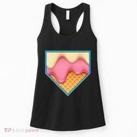 Home Plate Drip Ice Cream Dripping Softball & Baseball Women's Tank Top thumb 0