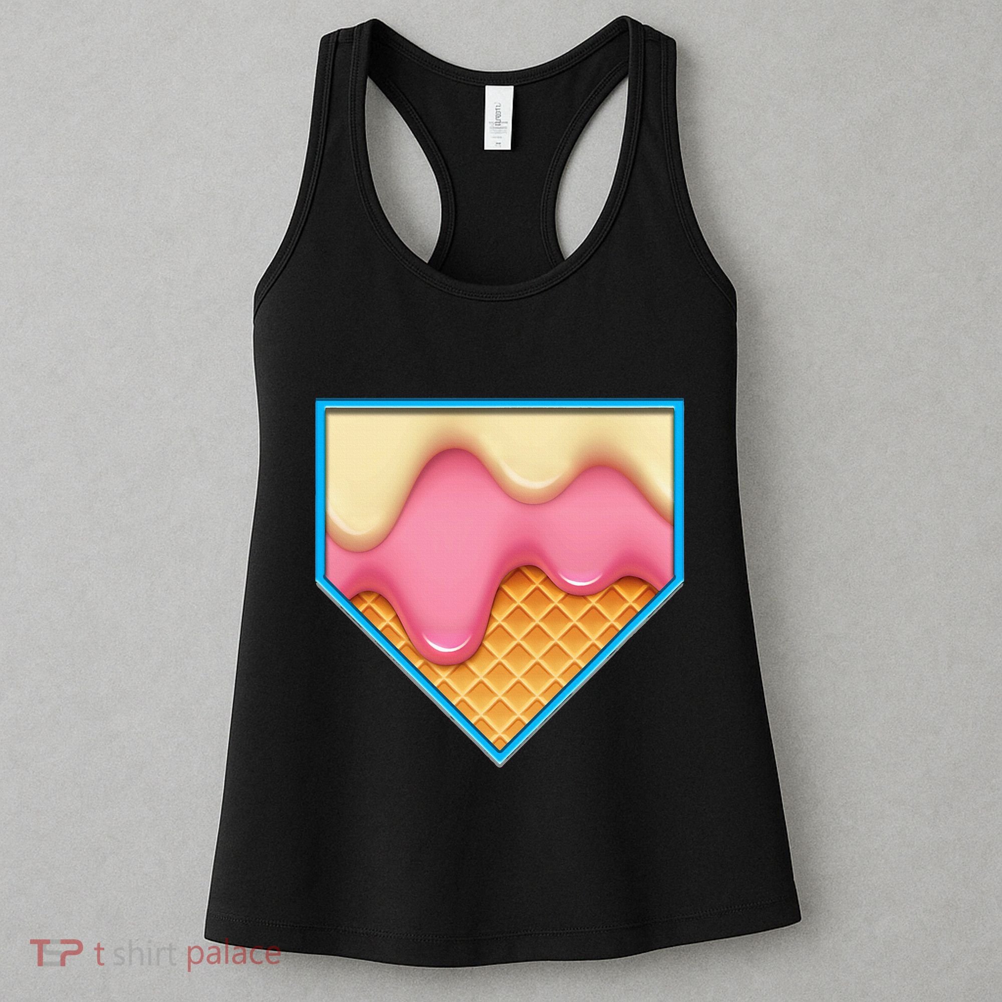 Home Plate Drip Ice Cream Dripping Softball & Baseball Women's Tank Top