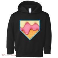 Home Plate Drip Ice Cream Dripping Softball & Baseball Toddler Hoodie thumb 0