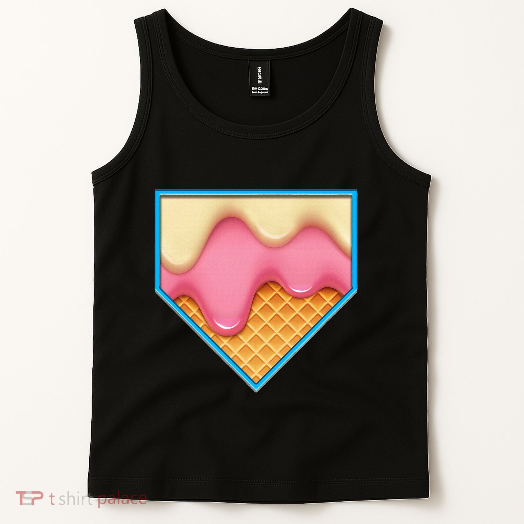 Home Plate Drip Ice Cream Dripping Softball & Baseball Tank Top