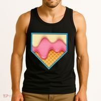 Home Plate Drip Ice Cream Dripping Softball & Baseball Tank Top thumb 3
