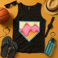 Home Plate Drip Ice Cream Dripping Softball & Baseball Tank Top thumb 4