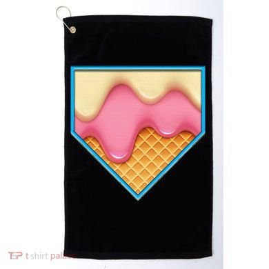 Home Plate Drip Ice Cream Dripping Softball & Baseball Golf Towel