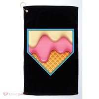 Home Plate Drip Ice Cream Dripping Softball & Baseball Golf Towel thumb 0
