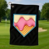 Home Plate Drip Ice Cream Dripping Softball & Baseball Golf Towel thumb 1