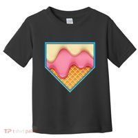 Home Plate Drip Ice Cream Dripping Softball & Baseball Toddler T-Shirt thumb 0