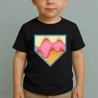 Home Plate Drip Ice Cream Dripping Softball & Baseball Toddler T-Shirt thumb 2
