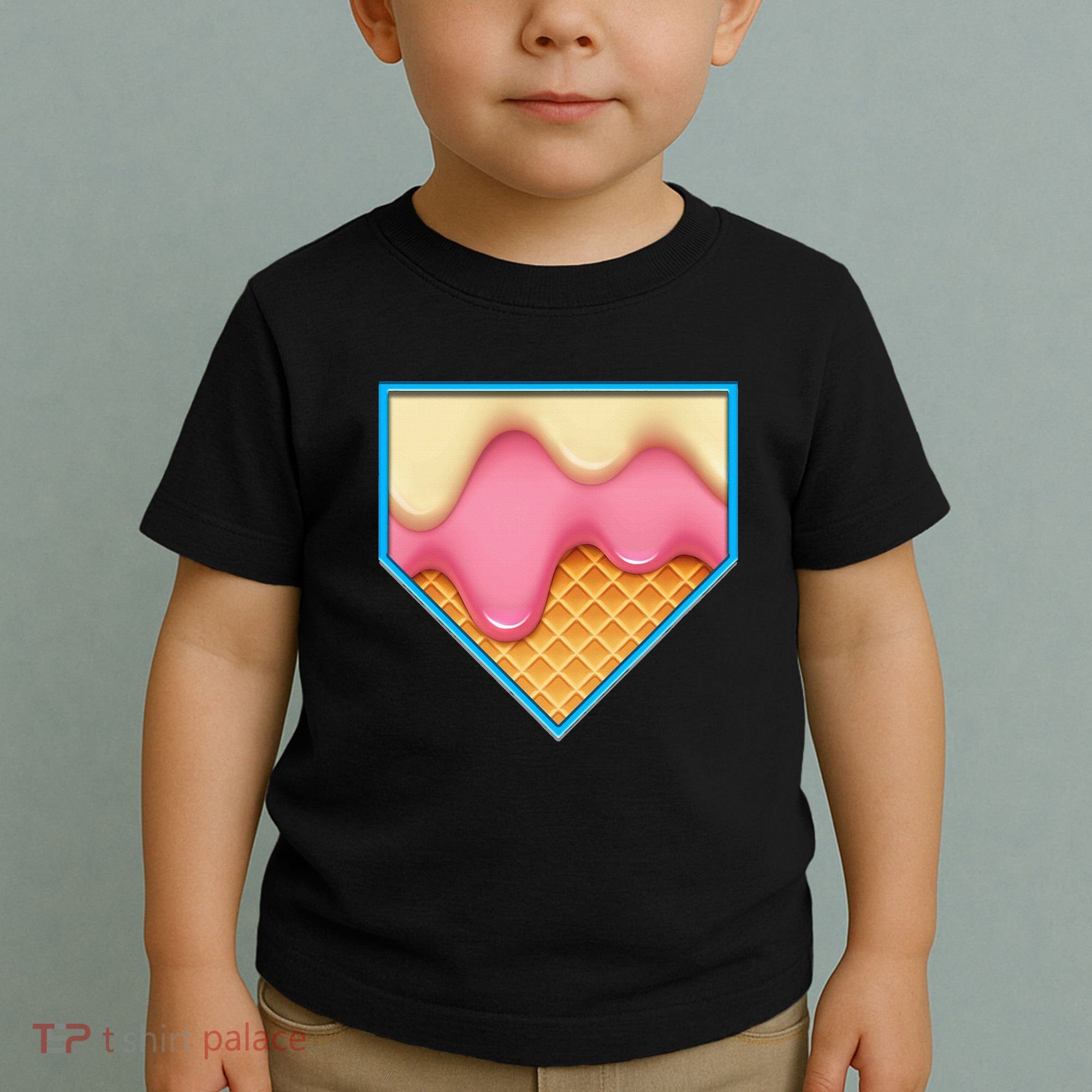 Home Plate Drip Ice Cream Dripping Softball & Baseball Toddler T-Shirt