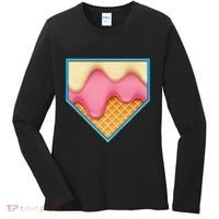 Home Plate Drip Ice Cream Dripping Softball & Baseball Women's Long Sleeve Shirt thumb 0