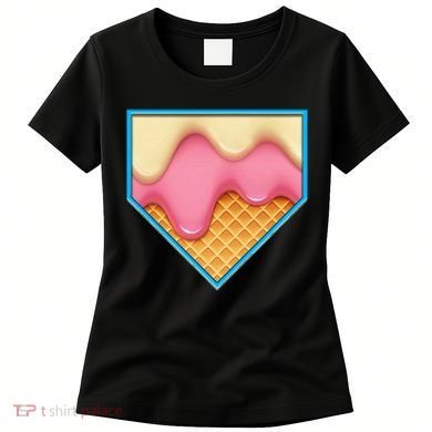 Home Plate Drip Ice Cream Dripping Softball & Baseball Women's T-Shirt