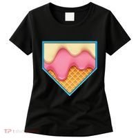 Home Plate Drip Ice Cream Dripping Softball & Baseball Women's T-Shirt thumb 0