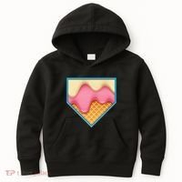 Home Plate Drip Ice Cream Dripping Softball & Baseball Kids Hoodie thumb 0