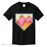Home Plate Drip Ice Cream Dripping Softball & Baseball Kids T-Shirt thumb 0