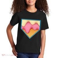 Home Plate Drip Ice Cream Dripping Softball & Baseball Kids T-Shirt thumb 2