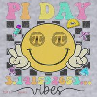 Happy Pi Day 3. 14 Vibes Cute Smile Face Pi Day Women's Sweatshirt thumb 2