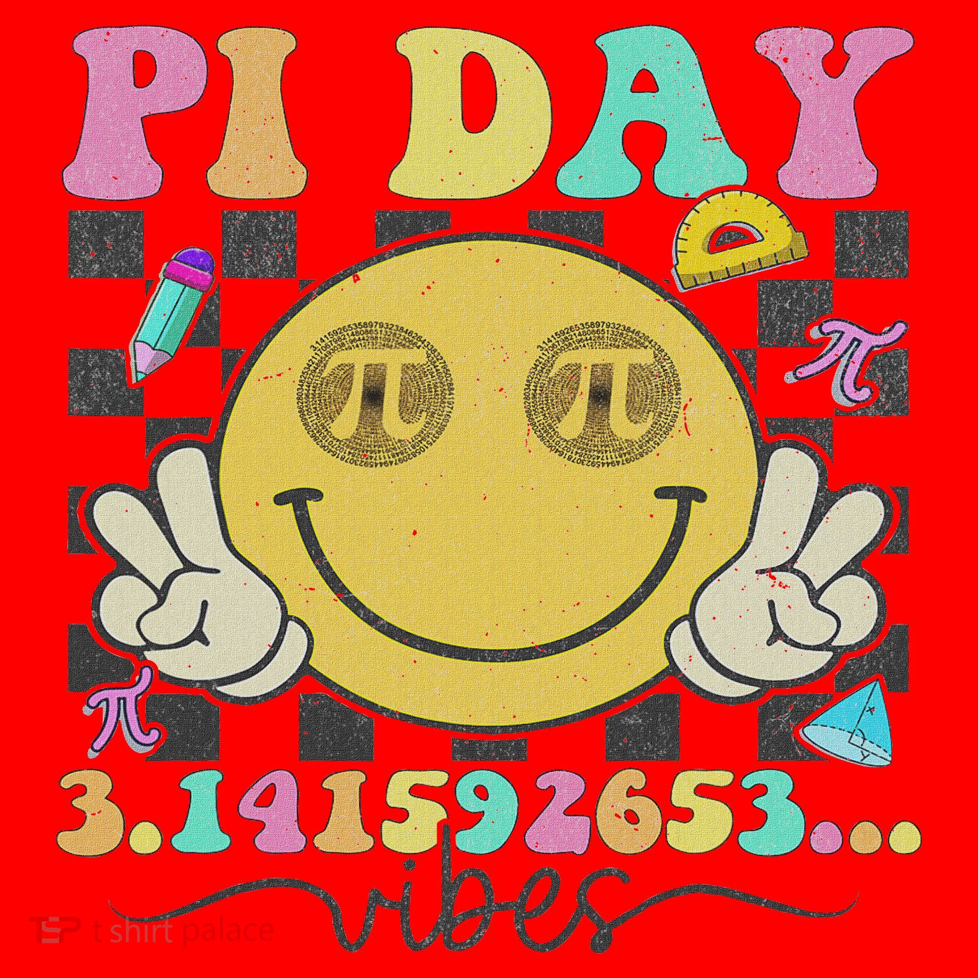 Happy Pi Day 3. 14 Vibes Cute Smile Face Pi Day Santa Hat