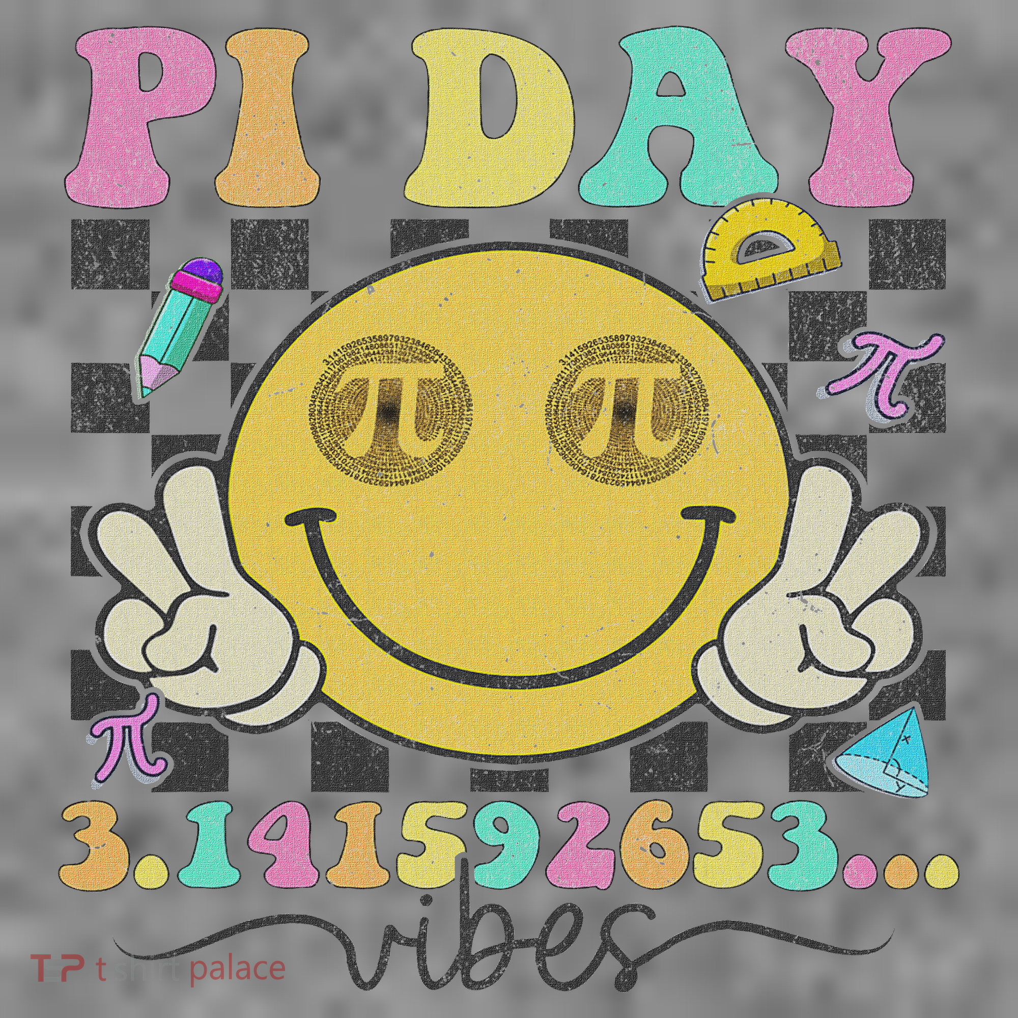Happy Pi Day 3. 14 Vibes Cute Smile Face Pi Day Toddler Hoodie
