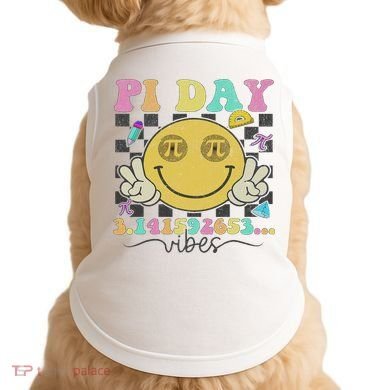 Happy Pi Day 3. 14 Vibes Cute Smile Face Pi Day Doggie Tank