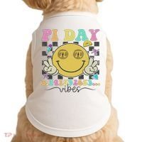 Happy Pi Day 3. 14 Vibes Cute Smile Face Pi Day Doggie Tank thumb 0