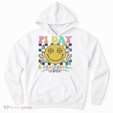 Happy Pi Day 3. 14 Vibes Cute Smile Face Pi Day Hoodie