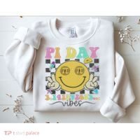 Happy Pi Day 3. 14 Vibes Cute Smile Face Pi Day Sweatshirt thumb 2
