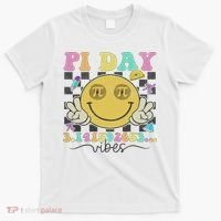 Happy Pi Day 3. 14 Vibes Cute Smile Face Pi Day T-Shirt thumb 0