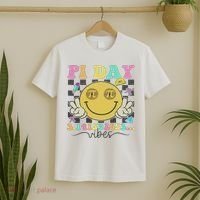 Happy Pi Day 3. 14 Vibes Cute Smile Face Pi Day T-Shirt thumb 2
