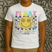 Happy Pi Day 3. 14 Vibes Cute Smile Face Pi Day T-Shirt thumb 3