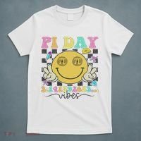 Happy Pi Day 3. 14 Vibes Cute Smile Face Pi Day T-Shirt thumb 5