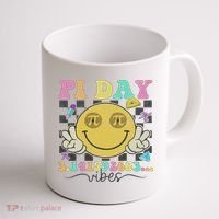 Happy Pi Day 3. 14 Vibes Cute Smile Face Pi Day Coffee Mug thumb 1