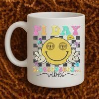 Happy Pi Day 3. 14 Vibes Cute Smile Face Pi Day Coffee Mug thumb 2