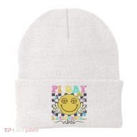 Happy Pi Day 3. 14 Vibes Cute Smile Face Pi Day Beanie thumb 0