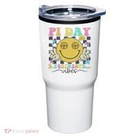 Happy Pi Day 3. 14 Vibes Cute Smile Face Pi Day Tumbler thumb 0